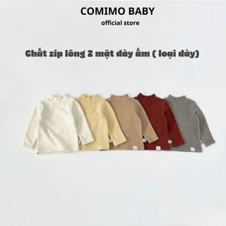 [Loại dày 2 mặt cào lông] Áo Giữ Nhiệt 2 Mặt Cào Lông Cổ 3cm COMIMO BABY – Ấm Áp, Mềm Mịn Cho Bé Trai Bé Gái