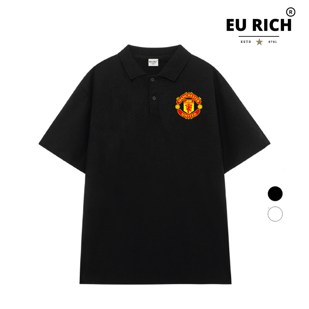 Áo Thun Có Cổ Polo Eu Rich Premium Tee Logo Left Câu Lạc Bộ Bóng Đá Manchester United Fc
