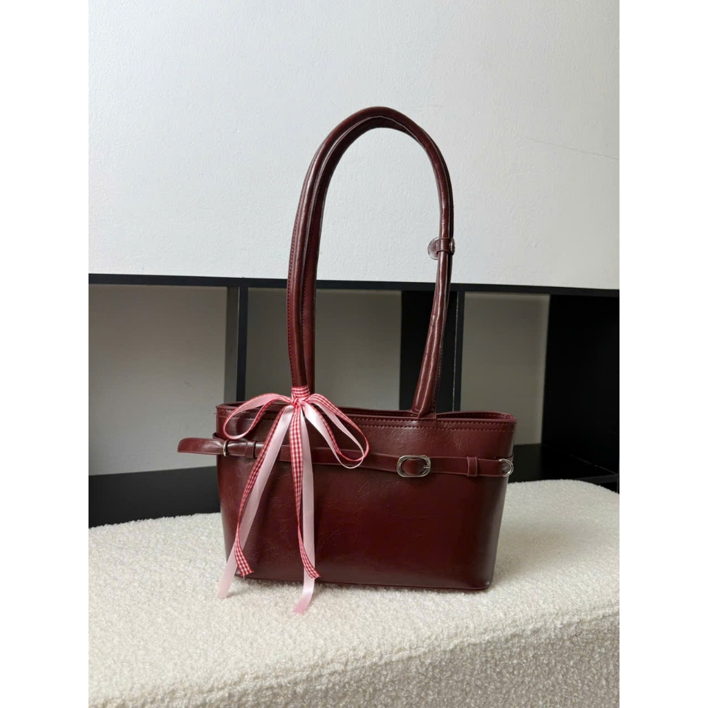 Túi xách nữ tote mini da PU cao cấp phối nơ ruy băng, túi đeo vai nhỏ gọn thanh lịch phong cách Hàn Quốc Đăng Túi DK340 | BigBuy360 - bigbuy360.vn