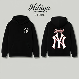  Áo Hoodie MLB  In Chữ Yankees Sau Form Rộng Cá Tính-ny đỏ 