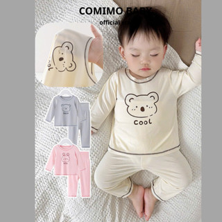Bộ dài tay thun lạnh cho bé COMIMO BABY, Bộ quần áo dài tay cho bé trai bé gái 5-18kg