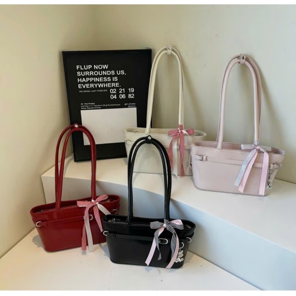 Túi xách nữ tote mini da PU cao cấp phối nơ ruy băng, túi đeo vai nhỏ gọn thanh lịch phong cách Hàn Quốc Đăng Túi DK340 | BigBuy360 - bigbuy360.vn