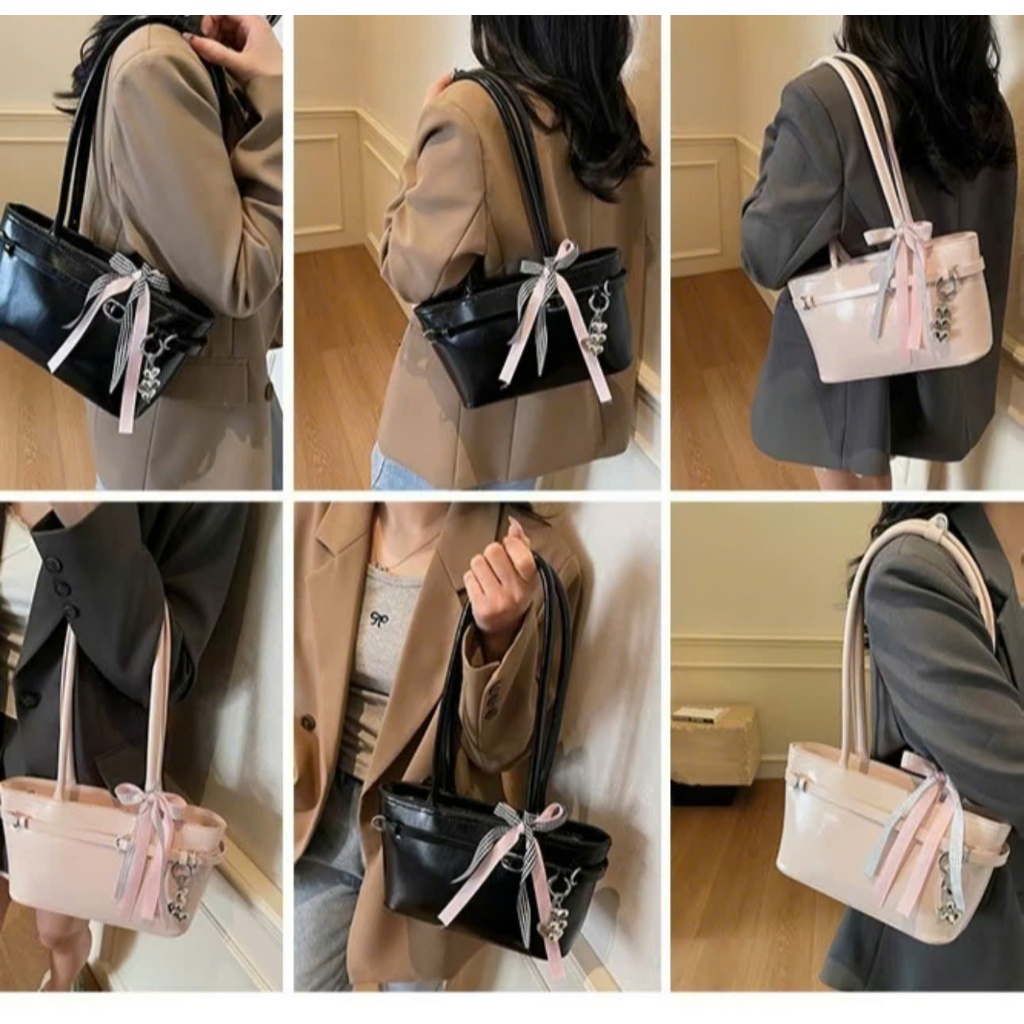 Túi xách nữ tote mini da PU cao cấp phối nơ ruy băng, túi đeo vai nhỏ gọn thanh lịch phong cách Hàn Quốc Đăng Túi DK340 | BigBuy360 - bigbuy360.vn