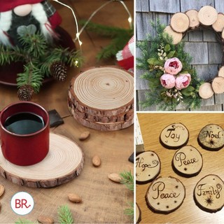Lát gỗ thông Từ 4-11cm decor trang trí Giáng Sinh Làm Đồ Handmade - Khoanh gỗ Đế gỗ làm cây thông Noel 2026