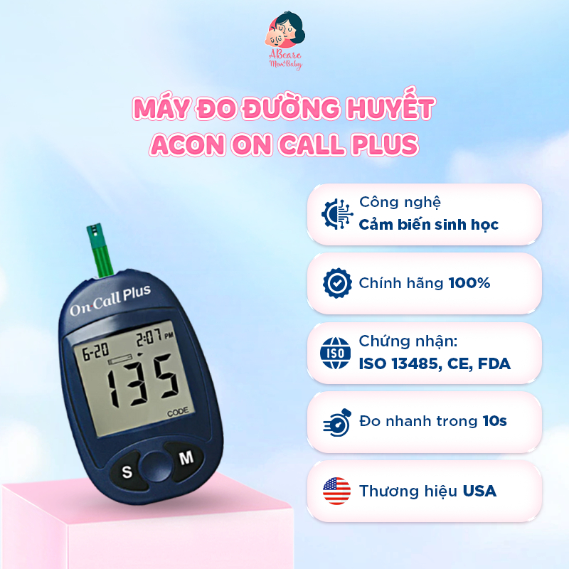 Máy đo đường huyết ACON On Call Plus - Đo nhanh trong 10S bảo hành trọn đời