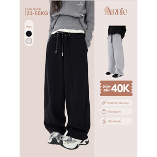  Quần Nỉ Bé Gái Annie Baby Ống Rộng Dáng Suông Nỉ 2 Da Mềm Mịn Giữ Ấm Đi Học Đi Chơi QD25004 