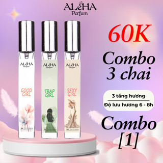 Combo 3 chai nước hoa nữ Aleha nữ tính thanh lịch, cá tính trẻ trung, cổ điển quyến rũ dạng xịt thơm 10ml - Combo 1