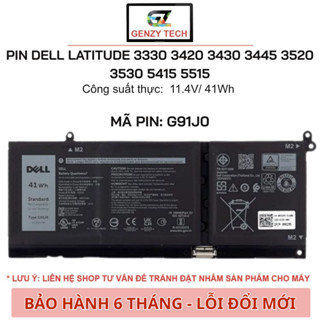  Pin Laptop Dell G91J0 41Wh ZIN – Latitude 3320 3420 3520 Vostro 3510 3511 3515 5310 5410 5415 5510 5515 