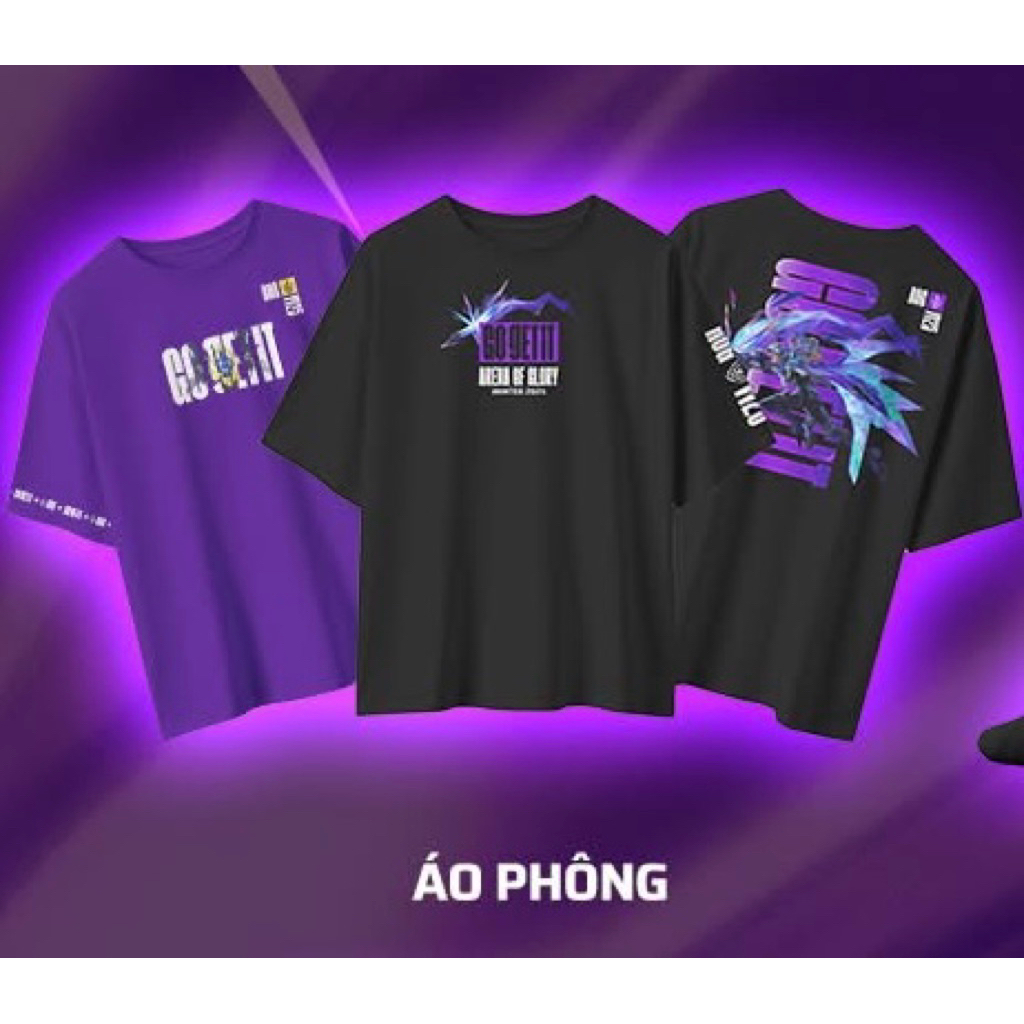 Áo Phông AOG Liên Quân Mobile Đen Size XL Arena Of Glory by Grimm DC x Garena