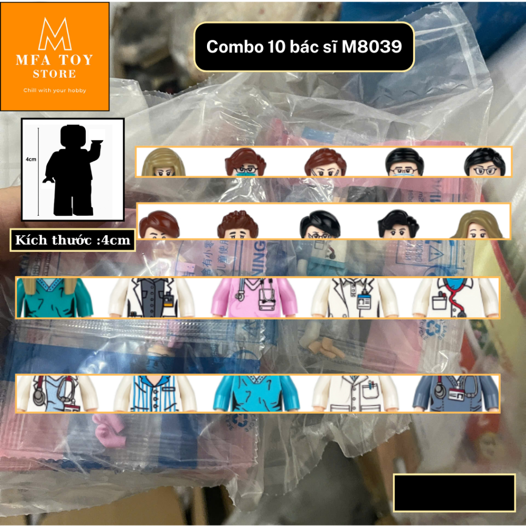 Đồ chơi lắp ráp swat army , mô hình lắp ghép quân sự -Set Mini y tá , bác sĩ MFA TOY STORE