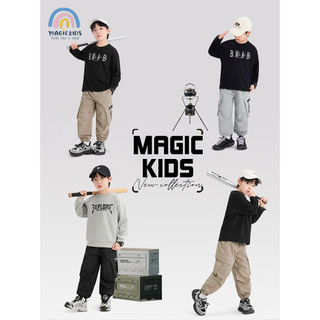  Quần Kaki Bé Trai Magickids Dáng Jogger Túi Hộp Thể Thao Cá Tính Co Giãn Nhẹ Đi Học Đi Chơi QD25012 
