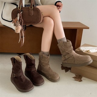 Giày Bốt Đi Tuyết Nữ Đế Xuồng Cổ Điển 2025 Lót Lông Cừu Dày Ấm Phong Cách Mùa Đông Sang Trọng MSP M06 