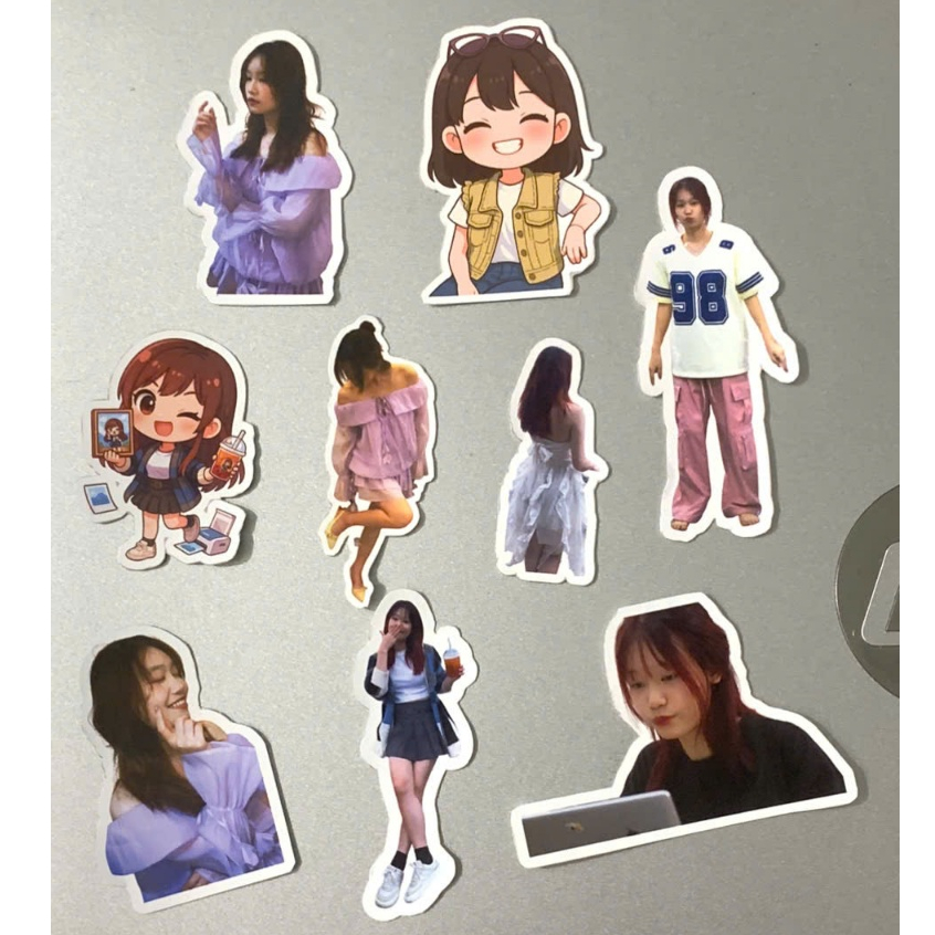 Combo 10 ảnh in sticker theo yêu cầu, in sticker decal kích thước 4x6, 5x5, 5x7, 6x9 (Khách tự cắt)