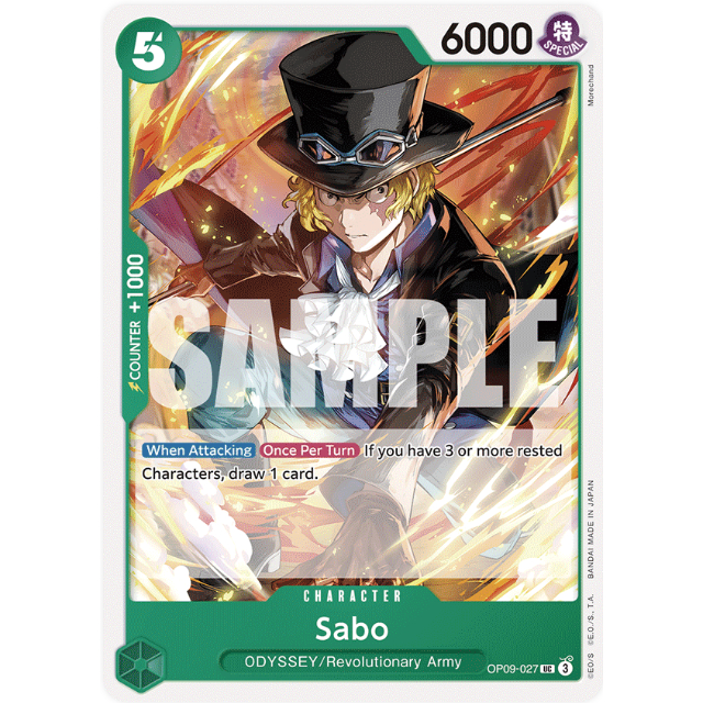 [Thẻ bài OnePiece] OP09-027 | UC | CHARACTER Sabo