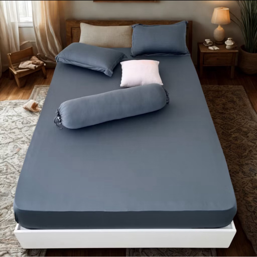 [ Hàng Mới Về] Bộ ga và vỏ gối nệm 3-25cm thun lạnh 4 món gồm ga gối và vỏ ôm(xem mô tả )Văn Thái Be