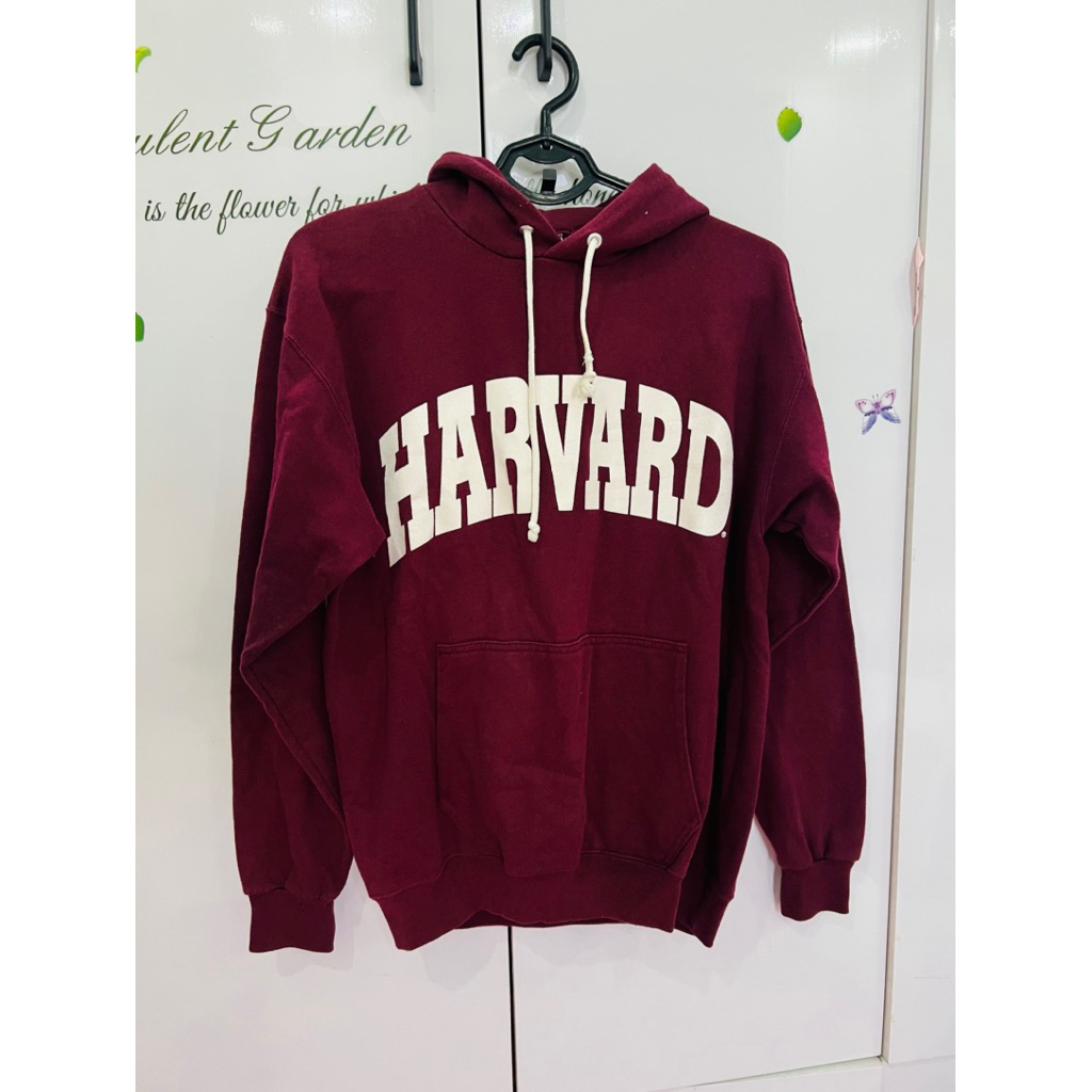 Pass - Áo Hoodie HARVARD Unisex Màu Đỏ Đô Form Rộng, Nỉ Dày Ấm