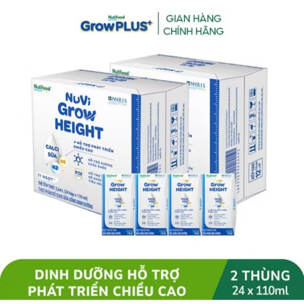 COMBO 2 Thùng sbps Nuvi Grow 110ML Nutifood (trên 1 tuổi)
