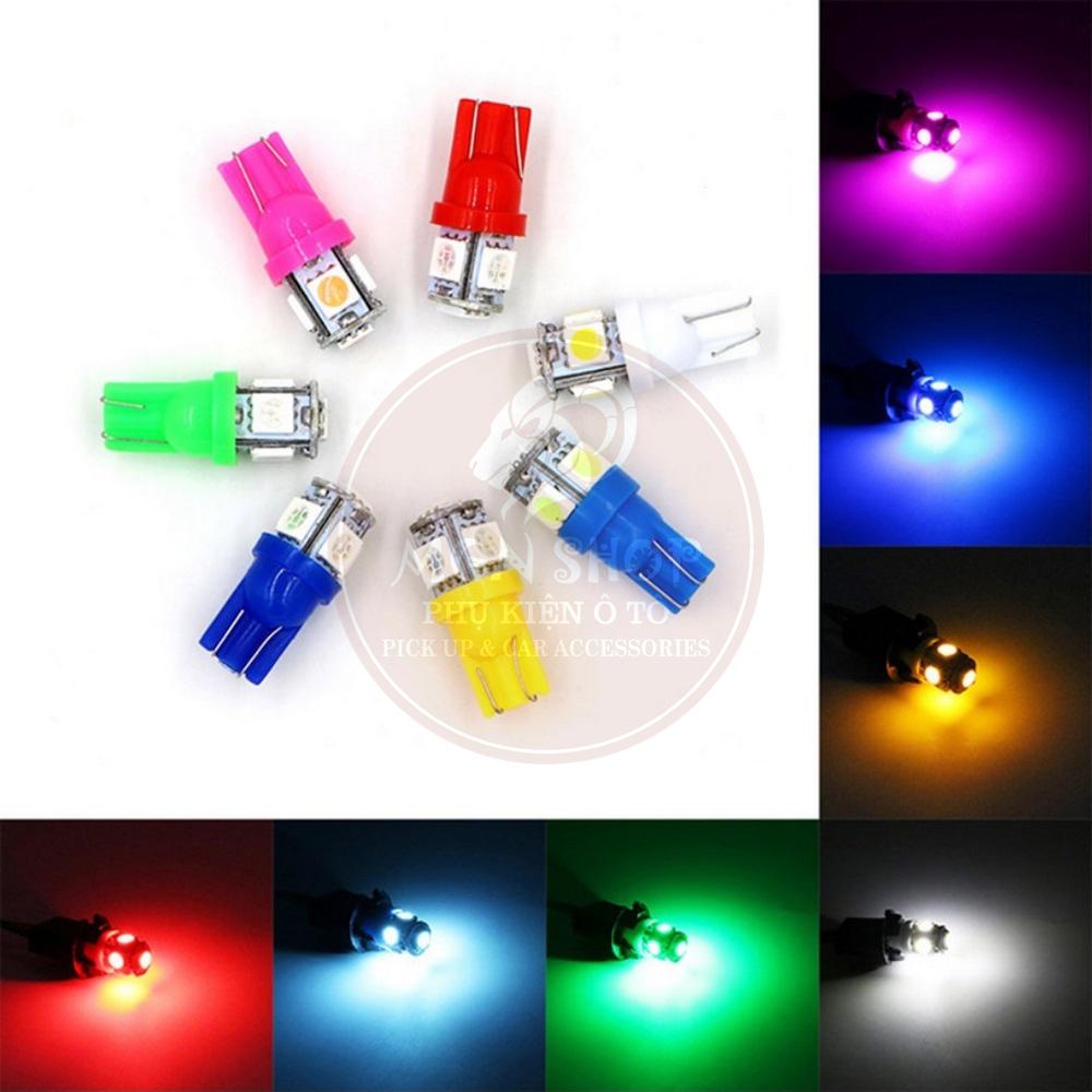 LED [T10] [5 Chip Led SMD] [7 màu] [01 bóng] dành cho ô tô xe máy