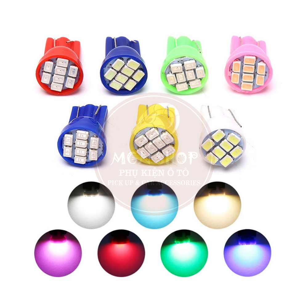 LED [T10] [8 Chip Led SMD] [7 màu] [01 bóng] dành cho ô tô xe máy