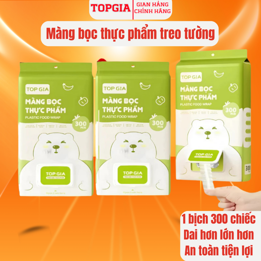 [CHÍNH HÃNG] Túi màng bọc thực phẩmTopGia treo tường dạng rút  an toàn, tiện lợi, có chun co dãn siêu dai