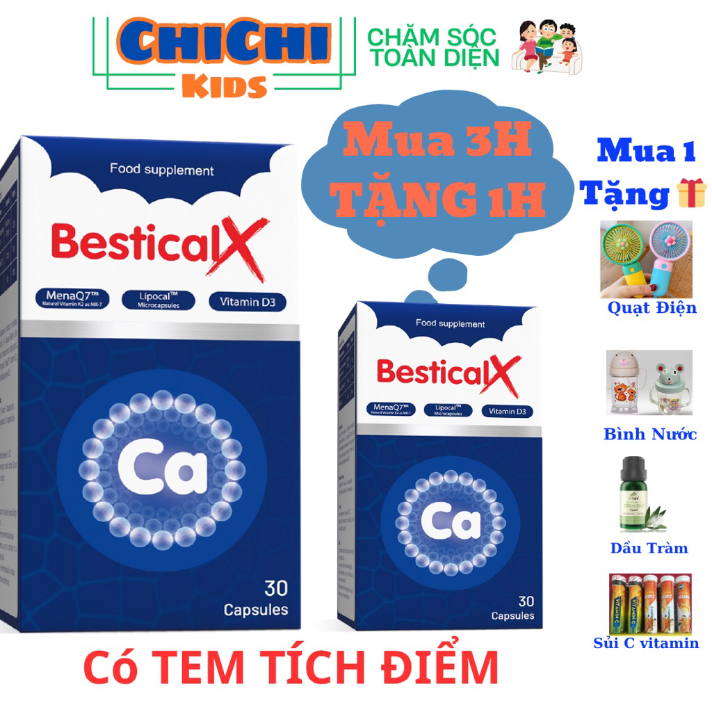 [3H TẶNG 1H ] Bestical X Canxi sinh học dạng viên cho mẹ bầu, trẻ đang phát triển chiều cao