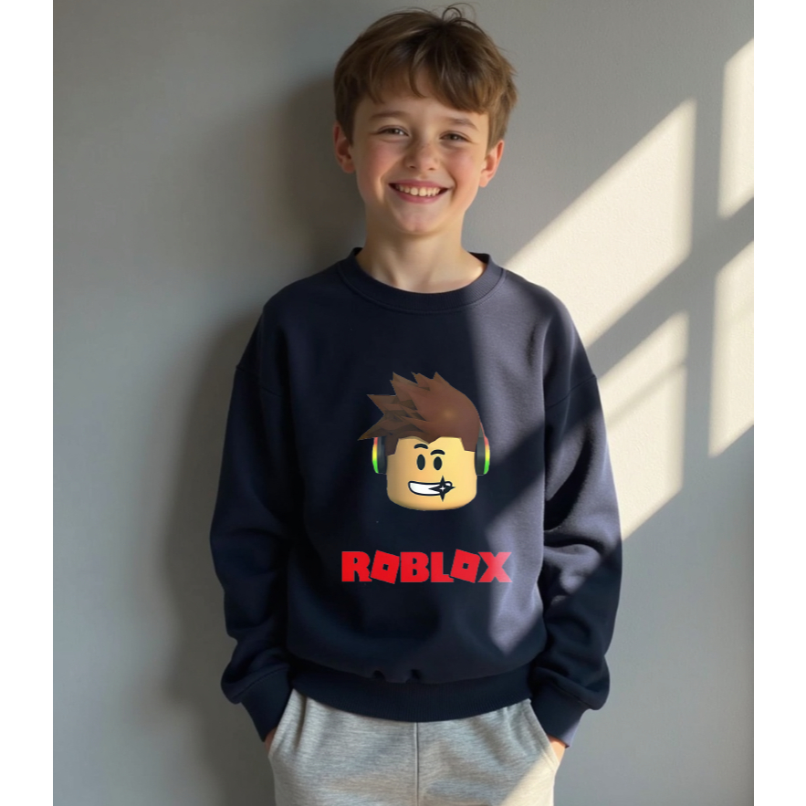 Áo nỉ dài tay NDT25 Roblox R001 cho bé trai thu đông