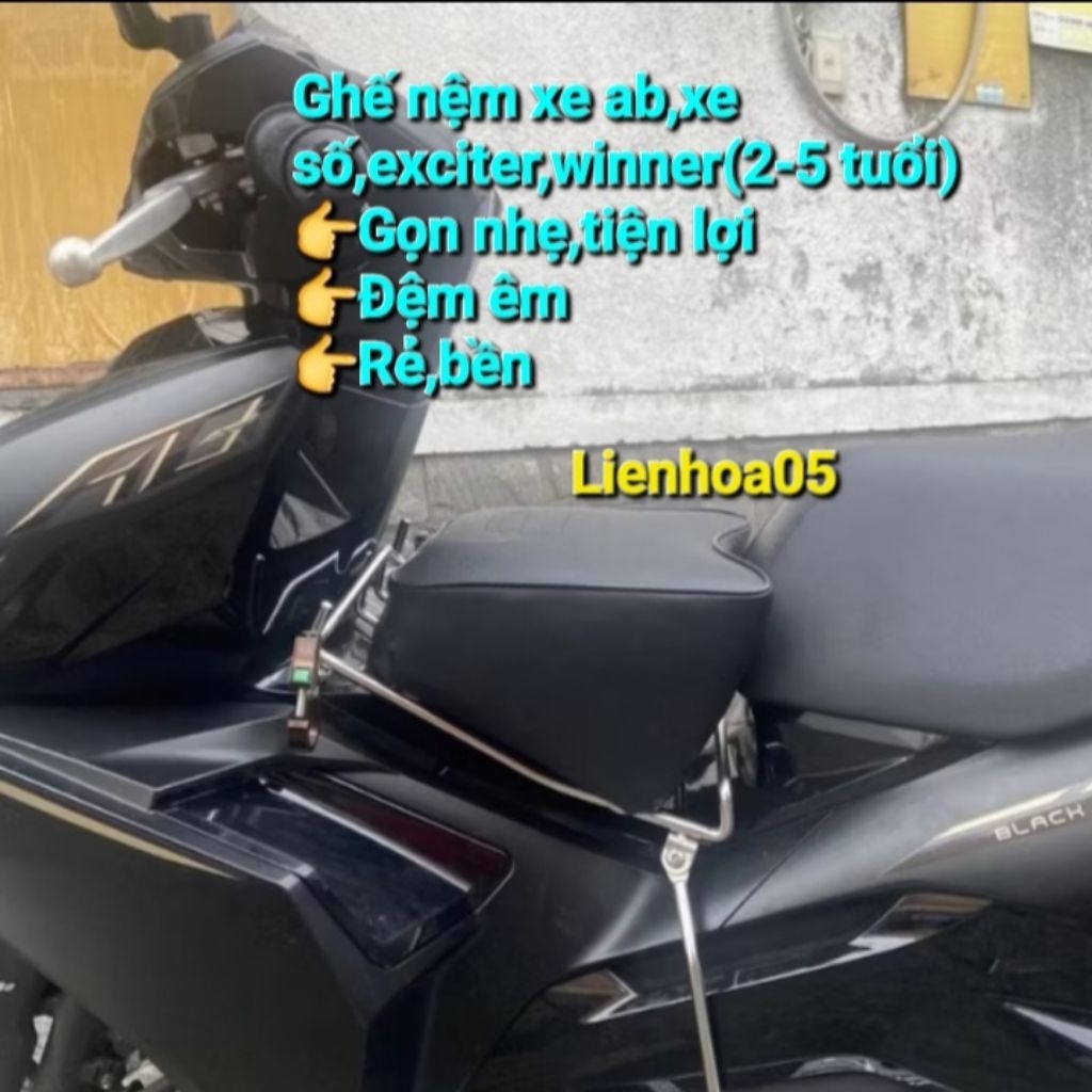 Cục Nệm Đi Xe Máy Cho Bé (Xe Air Blade, Xe Số,Nệm Exciter,Winner) -An Toàn,Tiện Dụng, Êm Ái,Gọn Nhẹ