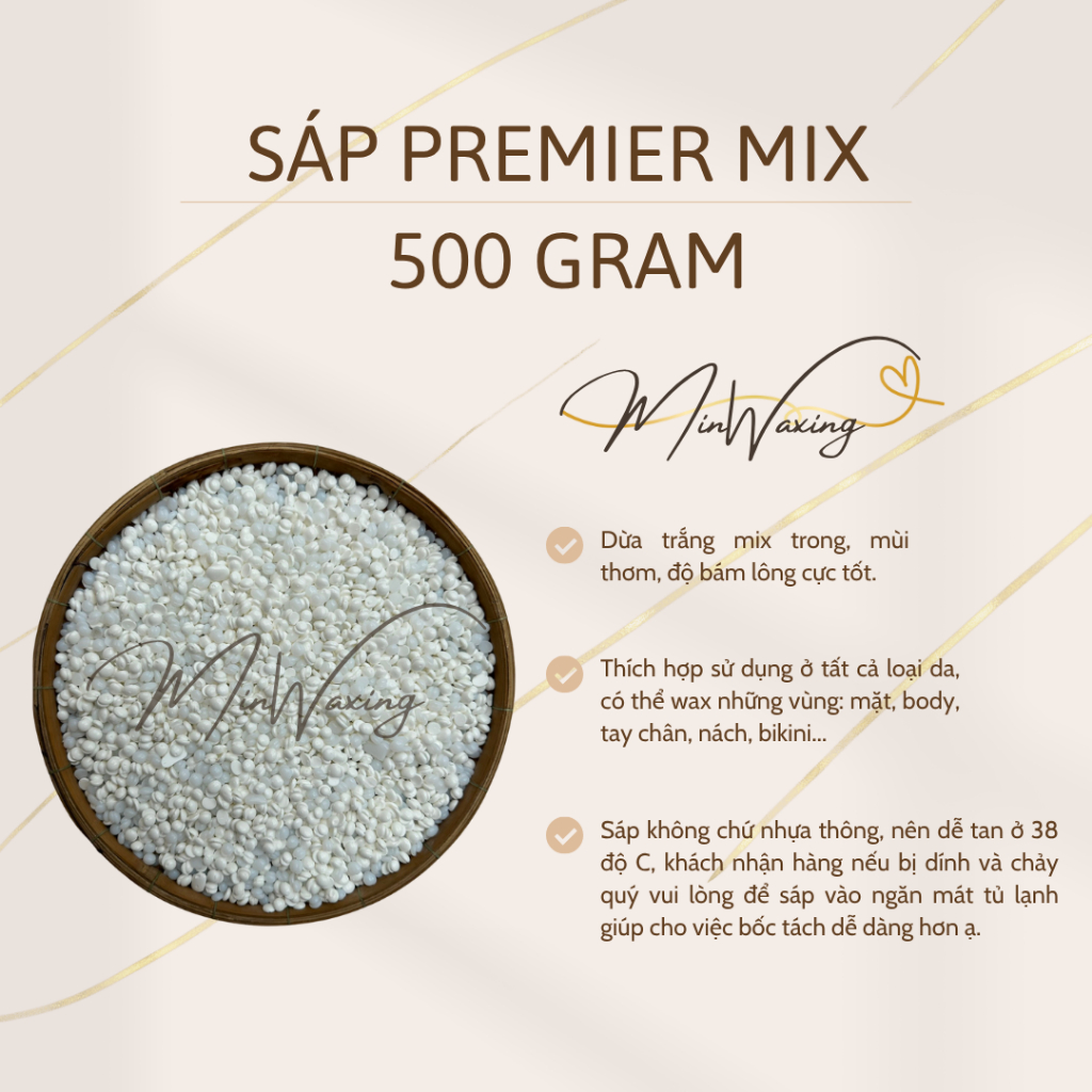 500 GRAM SÁP MIX PREMIER NHÀ MIN - NI HOUSE - WAXING