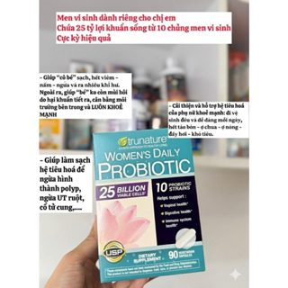Men vi sinh cho phụ nữ Trunature Women’s Daily Probiotic 90 Viên( Bill cosstco Mỹ)