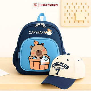  Combo Balo kèm mũ cho bé đi học mầm non ZENZIN KIDS  hình siêu nhân nhện Spiderman Kuromi Mylody Helokiity Labubu 