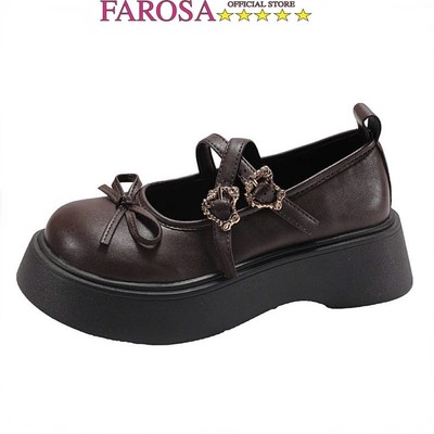 Giày Oxford quai khóa ngang nữ FAROSA -H64 giày lolita đế cao 4.5CM da lỳ phong cách BASIC cực xinh