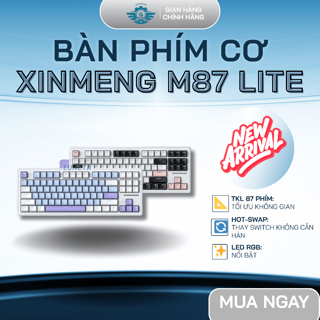 ⚡[NEW Cực Hot] Bàn Phím Cơ Xinmeng M87 Lite – USB-C /Mode Bluetooth + 2.4G – Gasket, PBT, Full Foam