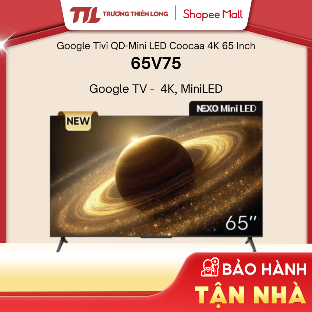Google Tivi QD-MiniLED 4K Coocaa 65 Inch 65V75 [FREESHIP HCM]