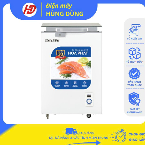 [SHIP HỎA TỐC ĐÀ NẴNG ] Tủ đông cánh kính Hòa Phát HPF AD6107.T1 107 lít - BẢO HÀNH CHÍNH HÃNG 24 TH