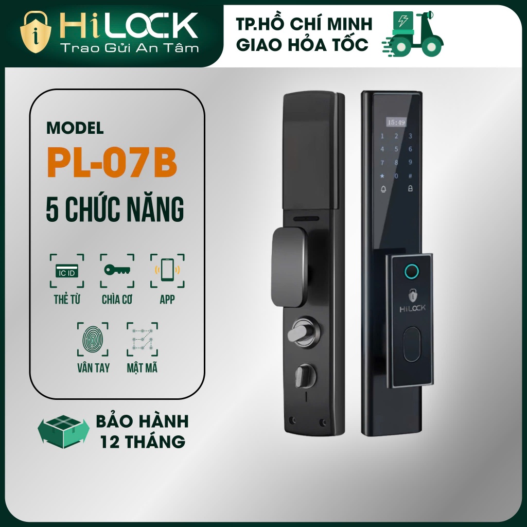 Khóa cửa vân tay tự động ProLok PL07 Luxury, chuông hình ảnh, mở từ xa qua internet, hilock