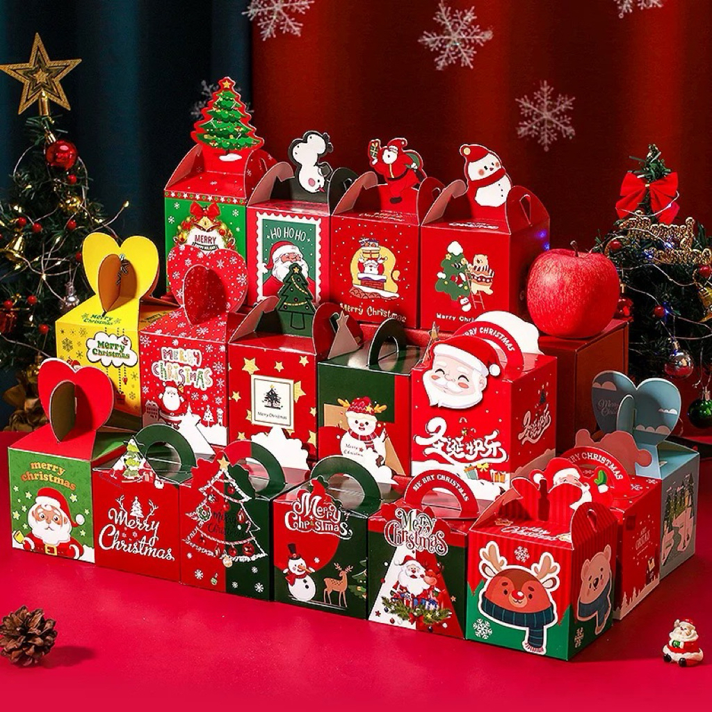 Hộp đựng quà Noel, Hộp đựng kẹo noel halloween cho học sinh nhân dịp giáng sinh