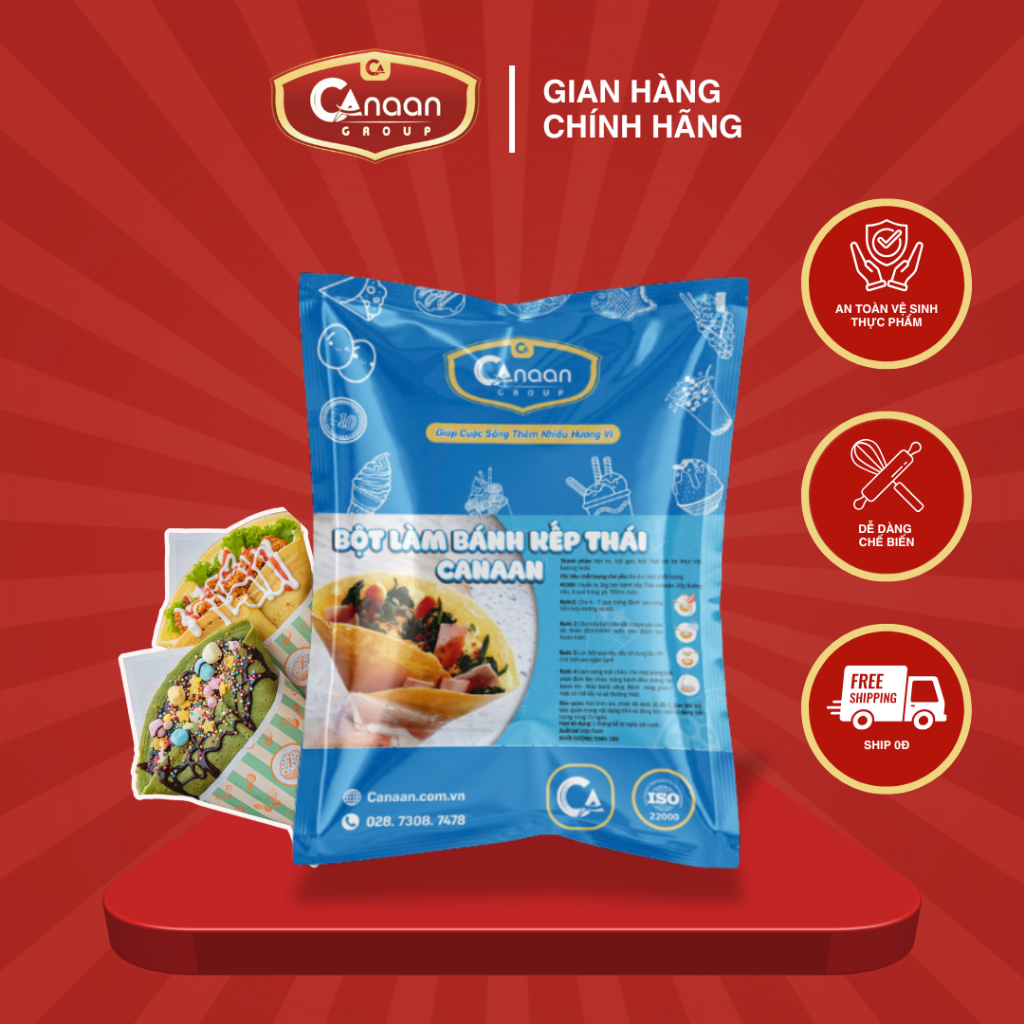 Bột Làm Bánh Crepe Thái Trộn Sẵn Túi 1Kg Canaan