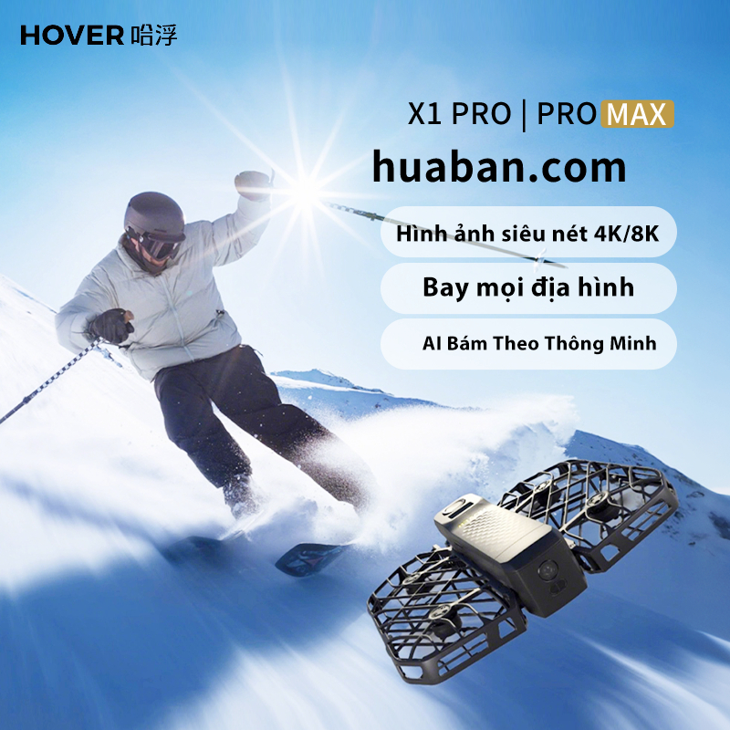 Máy ảnh flycam Hoverair X1 PRO/MAX 8K chống rung, AI bám đuổi chuyên nghiệp