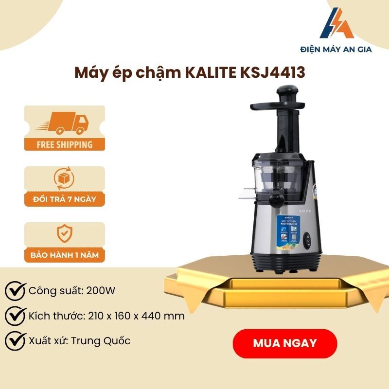 MÁY ÉP CHẬM KALITE KSJ4413 – Dung tích bình chứa 350ML , Công suất 200W, Thép không gỉ