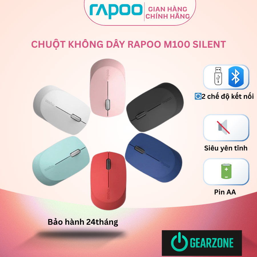 CHUỘT KHÔNG DÂY RAPOO M100 SILENT – ÊM ÁI, TIỆN LỢI, KẾT NỐI ĐA NĂNG