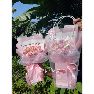   SẴN HCM  Bó hoa sáp và hoa cẩm tú cầu lụa 1 bông - 3 bông - 5 bông - 8 bông kèm thiệp túi như hình 