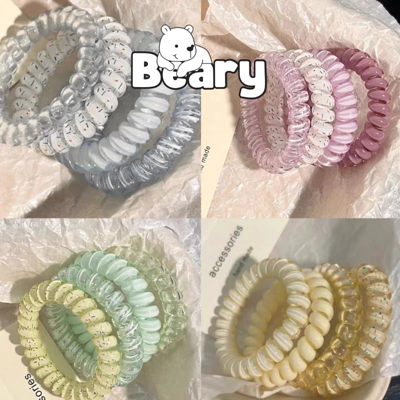 Set 4/8/12 Dây buộc tóc lò xo Chun cột tóc nữ Thun buộc tóc cao su Hàn Quốc pastel dễ thương co giãn