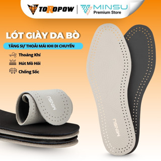  Lót Giày Da Bò Thật 100% MINSU M4028 Nam Nữ Thoáng Khí Khử Mùi Êm Ái 