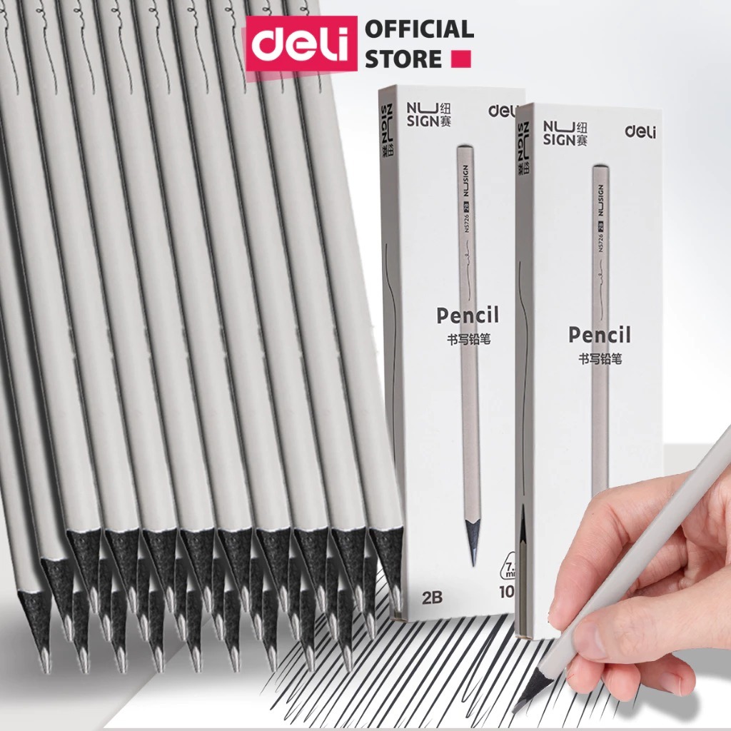 BÚT CHÌ GỖ CAO CẤP DELI NUSIGN NS726 LÕI ĐEN. CHÌ ĐẬM, KHÓ GÃY PHÙ HỢP HỌC SINH SINH VIÊN