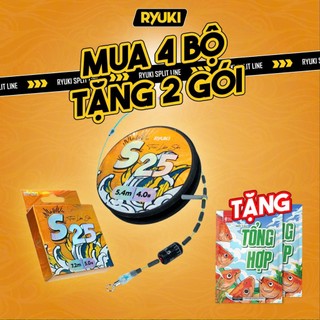    MUA 4 TẶNG 2 MỒI TỔNG HỢP  Bộ Dây Trục Làm Sẵn RYUKI S25 - Chất liệu Nylon Monofilament 