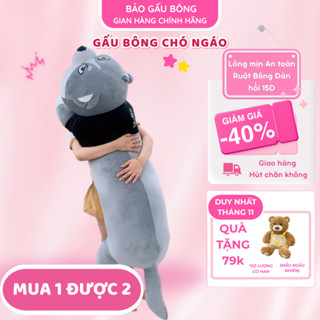  CHÓ NGÁO 1M6 THÚ NHỒI BÔNG ,gấu bông chó ngáo husky  gối ôm dài to khổng lồ quà tặng 