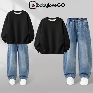  Đồ bộ bé trai BabyloveGO set quần áo mùa đông ấm áp cho bé trai đi học đi chơi phong cách Hàn Quốc 