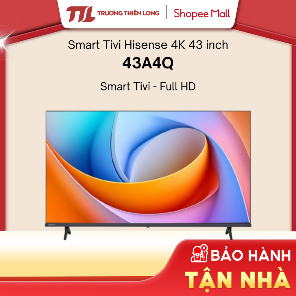 43A4Q - Smart Tivi Hisense Full HD 43 Inch 43A4Q[Miễn Phí Lắp Để Bàn HCM]