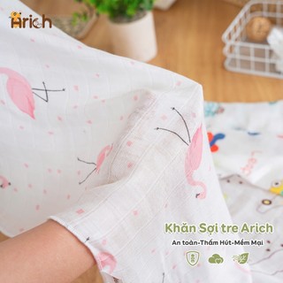 Set 2 khăn tắm Arich vải sợi tre cho bé kích thước 65x80cm