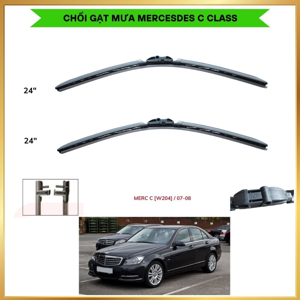 MỘT CẶP (2 CÁI) Chổi Gạt Mưa Mercedes-Benz C200, C300 đời 07-12, E200 (02-09), E200 (10-14)